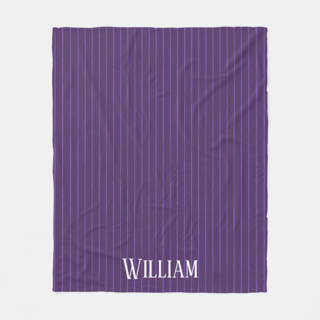 Purple pinstripes fleece blanket (Front)