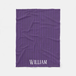 Purple pinstripes fleece blanket