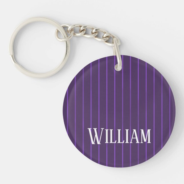 Purple pinstripes key ring (Front)