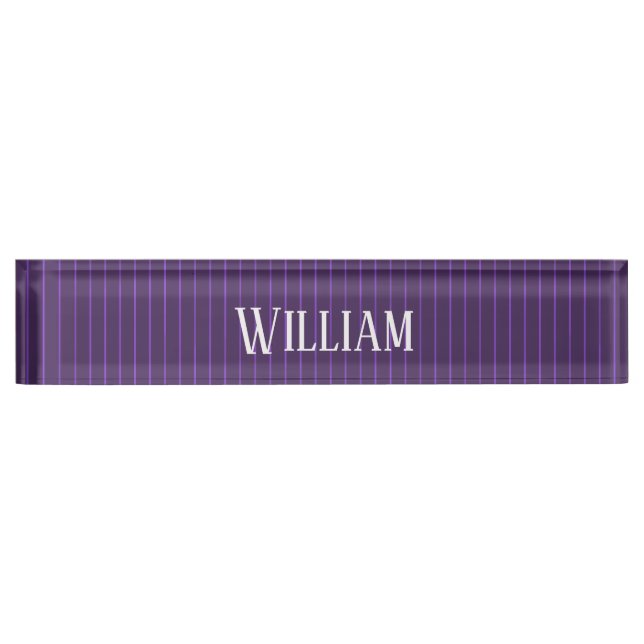 Purple pinstripes nameplate (Front)