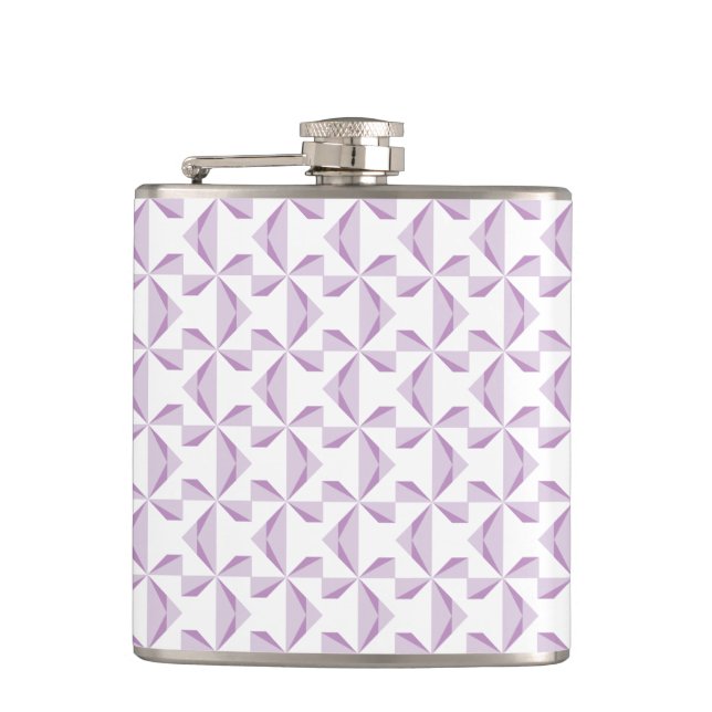 Purple Pinwheels Hip Flask (Front)