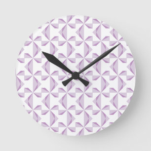 Purple Pinwheels Round Clock