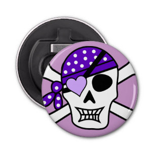 Purple Pirate Crossbones Bottle Opener