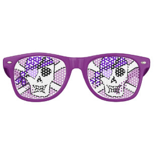 Purple Pirate Crossbones Retro Sunglasses