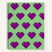 Purple Pixel Heart Pattern