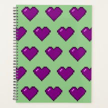 Purple Pixel Heart Pattern