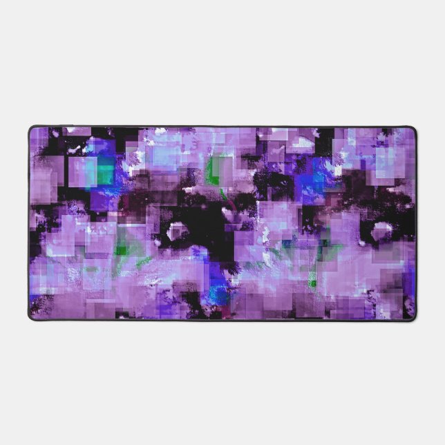 Purple Pixelated Desk Mat (Front)