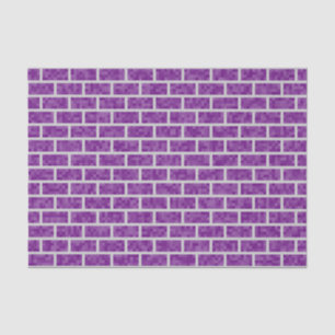 Purple Pixelated Look Bricks Pattern Tissue Paper