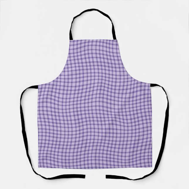 Purple Plaid Chequered Seamless Pattern Apron (Front)
