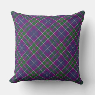 Purple Plaid Christmas Pillow