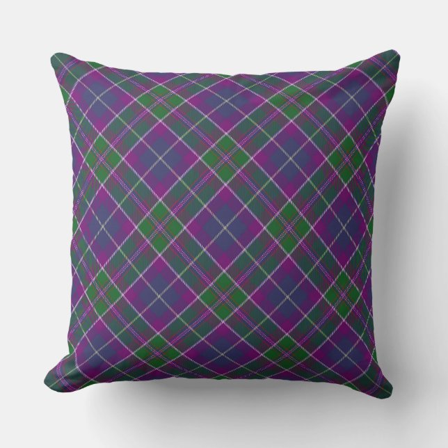 Purple Plaid Christmas Pillow (Front)