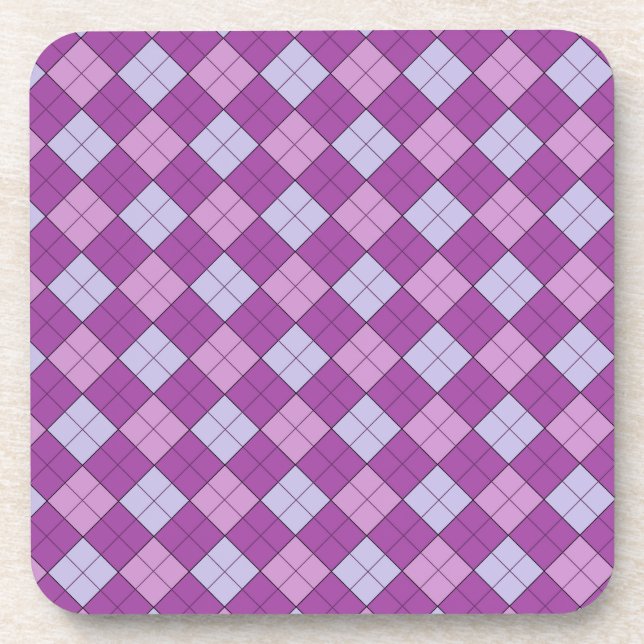 Purple Plaid Coaster (Front)