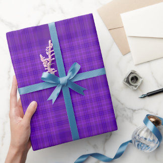 Purple Plaid Gingham Pattern  Wrapping Paper