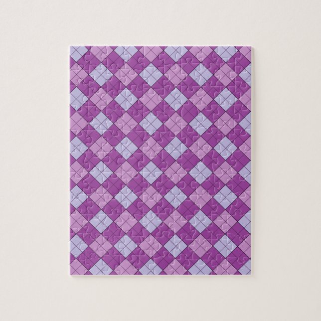 Purple Plaid Jigsaw Puzzle (Vertical)