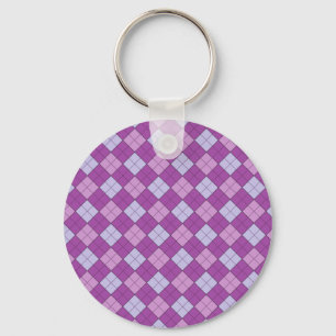 Purple Plaid Keychain