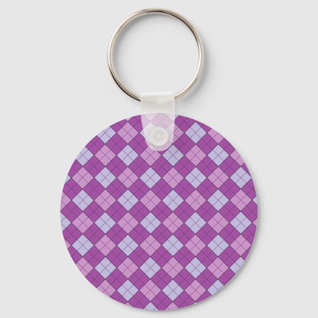 Purple Plaid Keychain (Front)