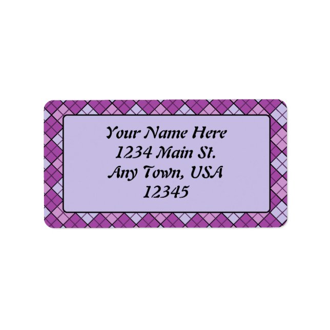 Purple Plaid Label (Front)