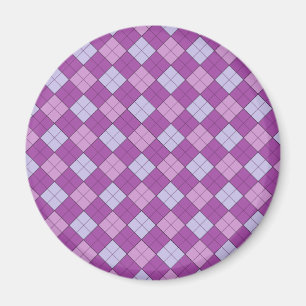 Purple Plaid Magnet (round)