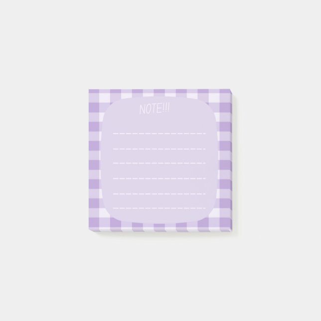 Purple Plaid Note Design (Front)
