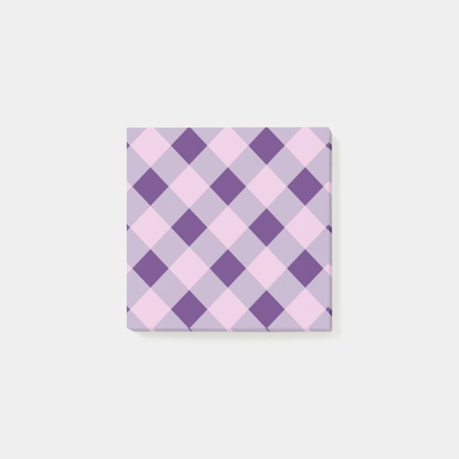 Purple plaid post-it post-it notes (Front)