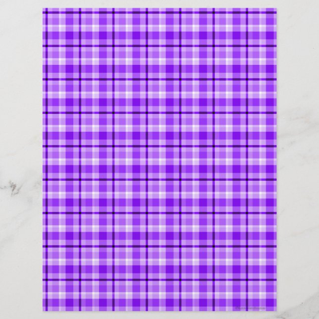 Purple Plaid Scrapbook Paper (Front)