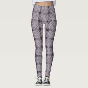 Purple Plaid Shapes Design Pattern customise colou Leggings