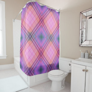 Purple Plaid Shower Curtain