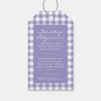 Purple Plaid Simmer Pot Kit Gift Tags