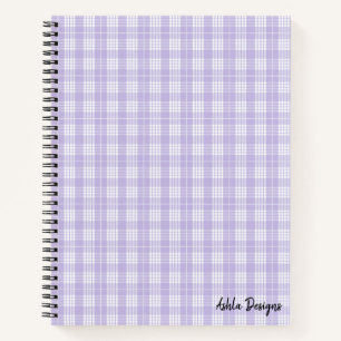Purple Plaid Spiral Notebook