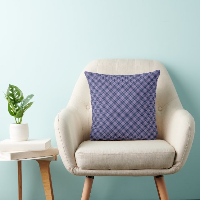Purple Plaid Tartan 1 diagonal Cushion (Chair)