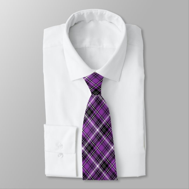 Purple Plaid  Tie (Tied)