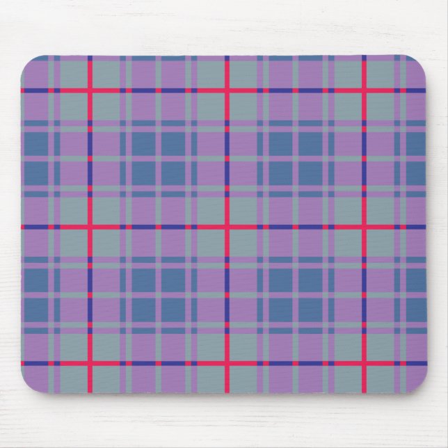 Purple Plaids Mouse Pad (Front)