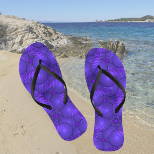 Purple planets, modern fractal pattern jandals