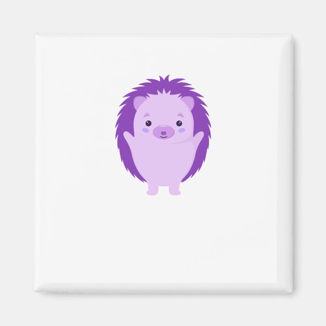 Purple Plant Hedgehog Magnet (Front)