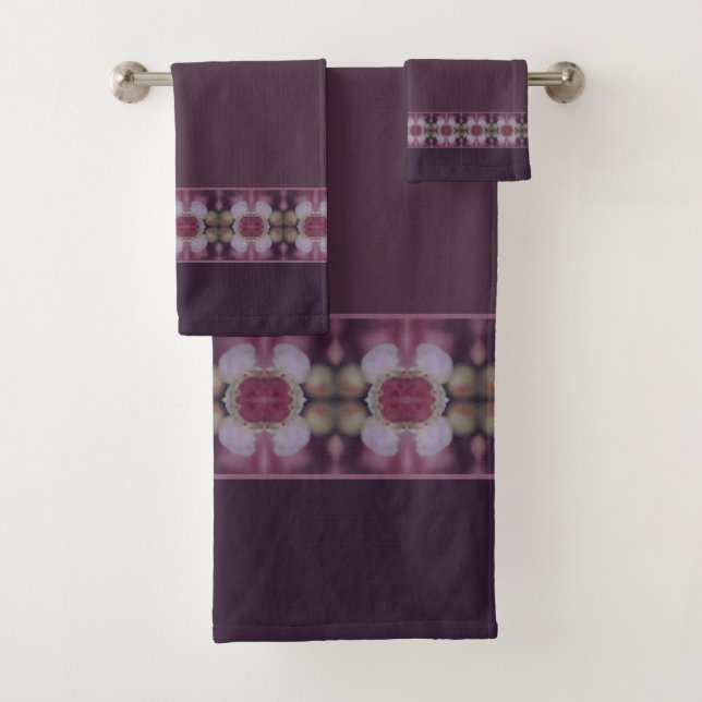 Purple Plum And Rose Bath Towel Set (Insitu)