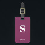 Purple Plum Berry Monogram Name Stylish Typewriter Luggage Tag<br><div class="desc">Purple Plum Berry Monogram Name Stylish Typewriter Luggage Tag for your travels and vacation,  customise this stylish bag tag it with your own initial monogram and name.</div>