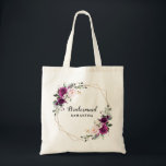 Purple Plum Blush Pink Floral Bridesmaid gift Tote Bag<br><div class="desc">Elegant and modern floral midsummer bridesmaid gift tote features a bouquet of watercolor roses in shades of purple plum, dusty pink , sage with lush green botanical leaves and eucalyptus. Please find more matching designs and variations from my "blissweddingpaperie" store. And feel free to contact me for further customisation or...</div>