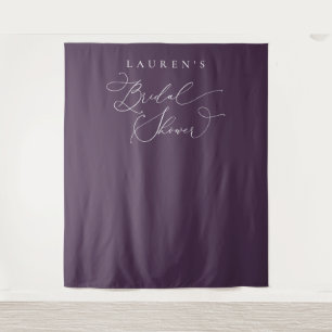 Purple Plum Bridal Shower Photo Backdrop Tapestry