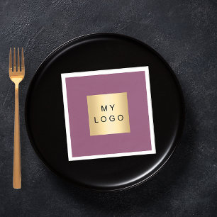 Purple plum business logo napkin
