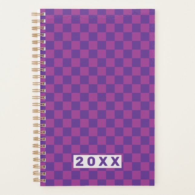Purple Plum Checkerboard Planner (Front)