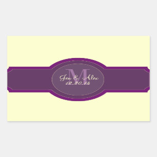 Purple Plum Cream Wedding Wine Labels