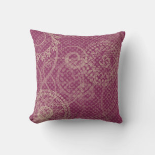 Purple Plum Dots and Swirls American MOJO Pillow