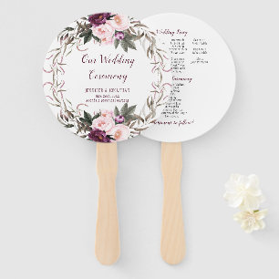 Purple Plum Lavender Peonies Greenery ROUND Fans