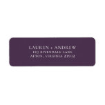 Purple Plum Minimalist Return Address Label<br><div class="desc">Minimalist return address label. You can personalise by modifying the names and address,  and changing the colours to match your wedding theme.</div>