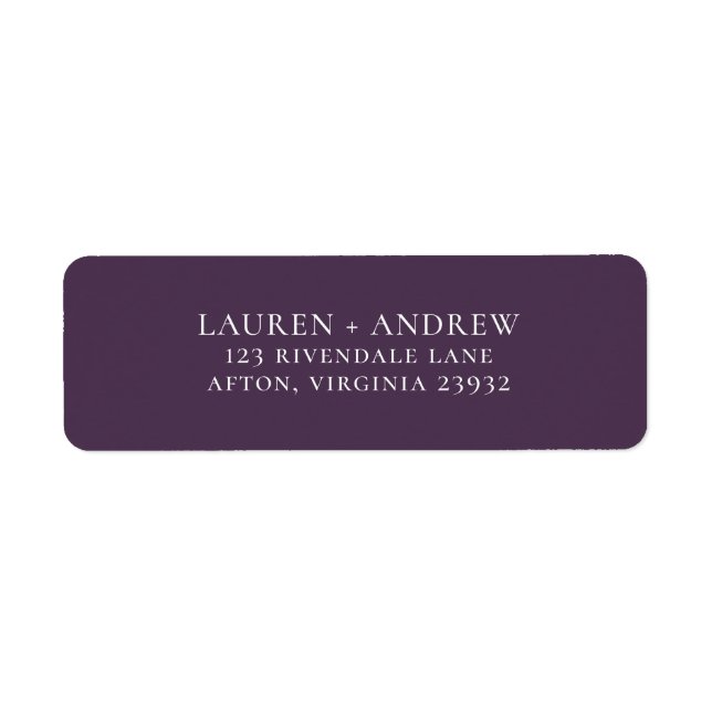 Purple Plum Minimalist Return Address Label (Front)