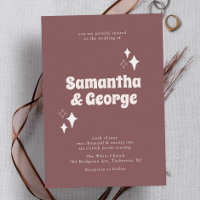 Purple Plum Modern Retro Typography Wedding