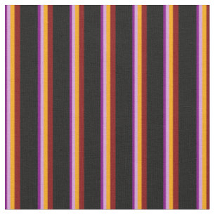 Purple, Plum, Orange, Maroon & Black Pattern Fabric