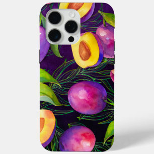 Purple Plum Pattern iPhone 15 Pro Max Case