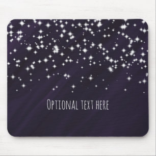Purple Plum & Sparkle Stars Elegant Glamour Mouse Pad
