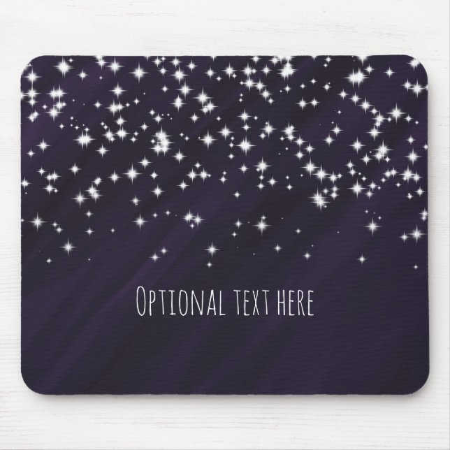 Purple Plum & Sparkle Stars Elegant Glamour Mouse Pad (Front)